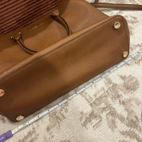 Michael Kors Brown Leather Purse with Gold Accents - Picture 9 of 10
